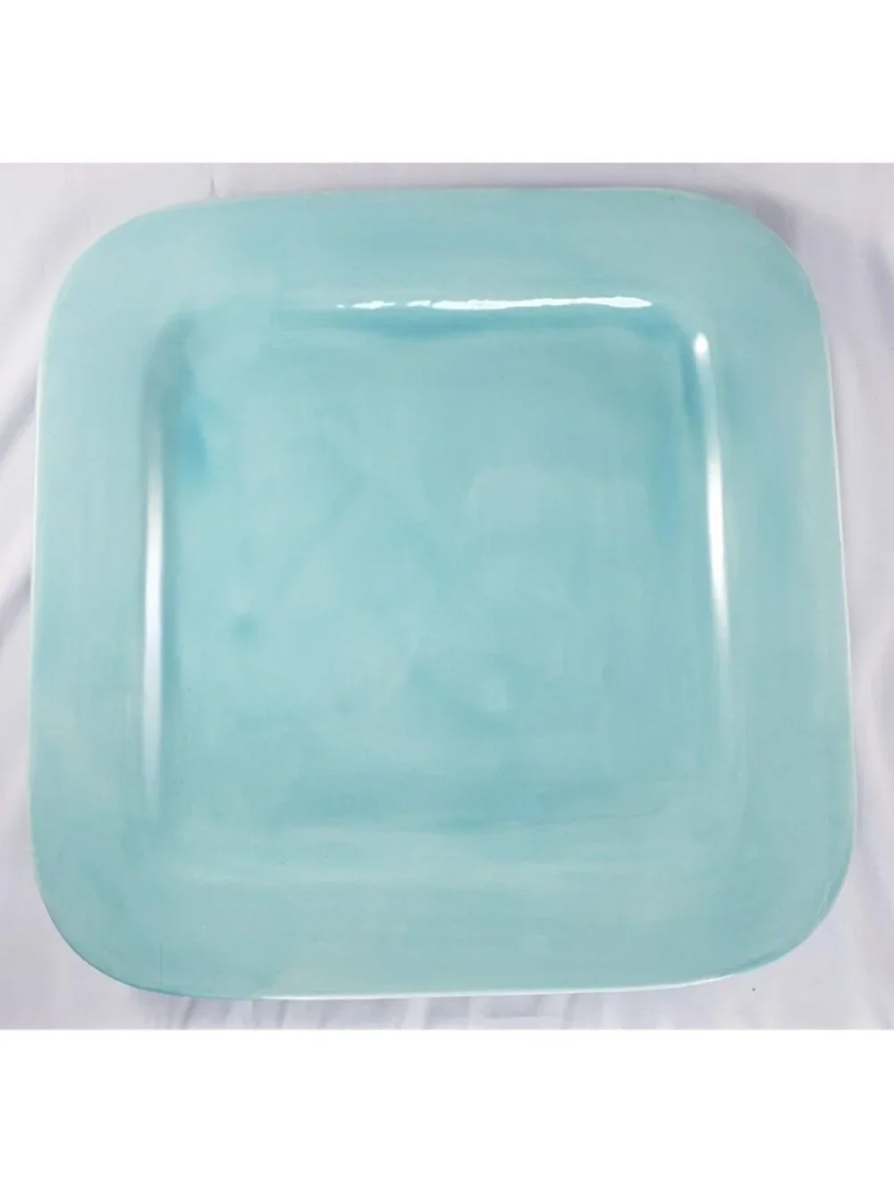 Home American Simplicity Turquoise Aqua Square Dinner Plates Set HTF